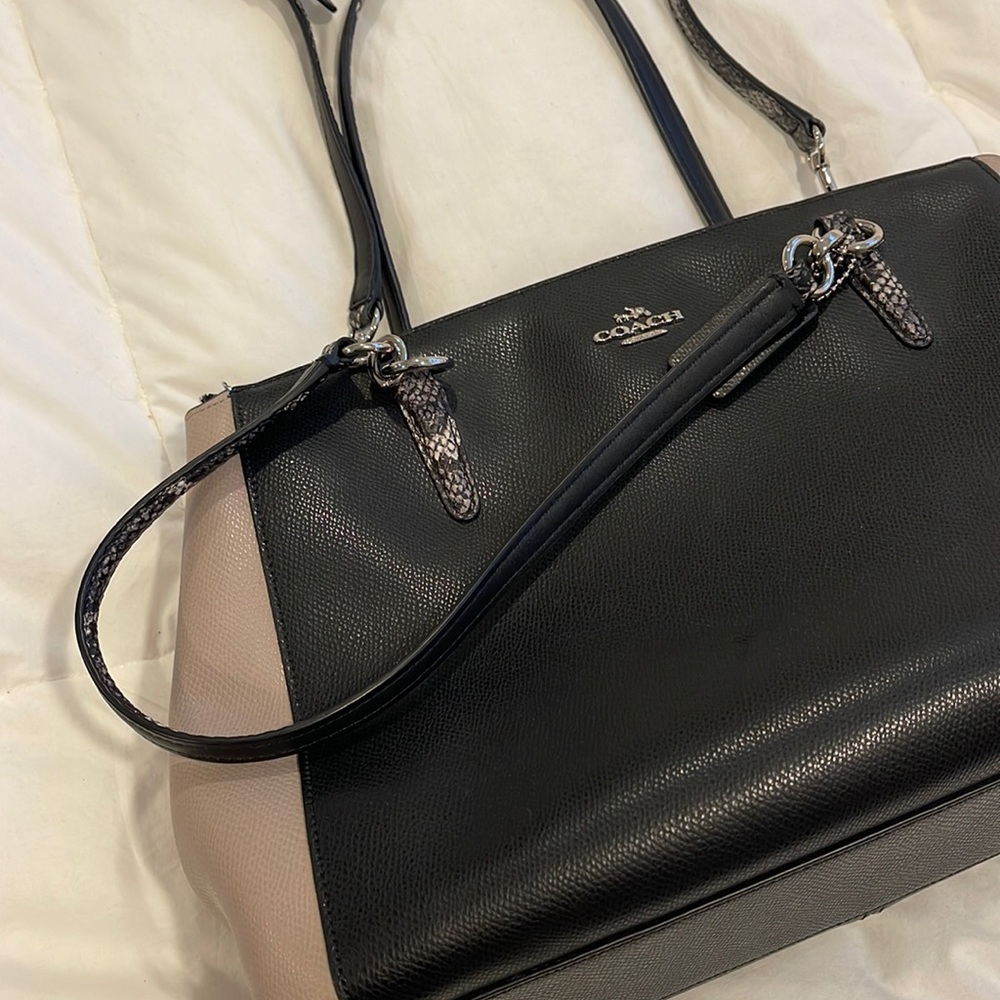 NWT coach black and taupe handbag